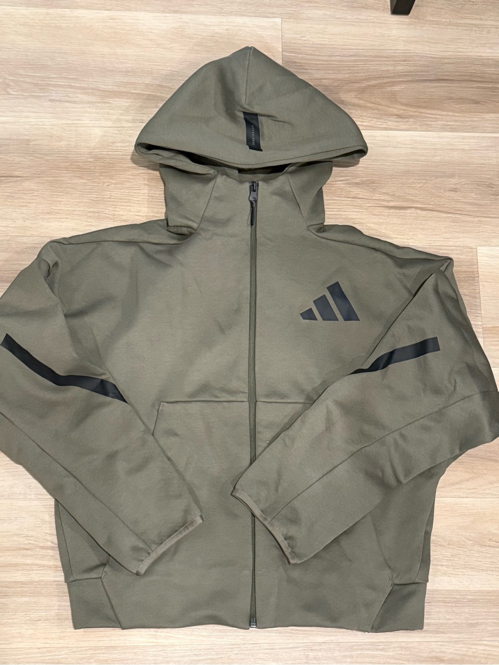 Adidas Youth Olive Full-Zip Hoodie Jacket